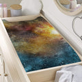Blue Orange Stardust Galaxy Space Print Changing Pad Cover