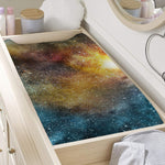 Blue Orange Stardust Galaxy Space Print Changing Pad Cover