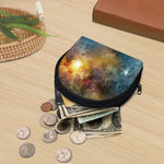 Blue Orange Stardust Galaxy Space Print Coin Purse