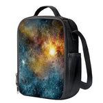 Blue Orange Stardust Galaxy Space Print Crossbody Lunch Bag
