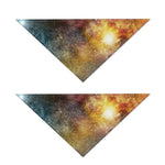 Blue Orange Stardust Galaxy Space Print Dog Bandana