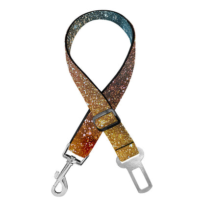 Blue Orange Stardust Galaxy Space Print Dog Seat Belt