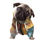 Blue Orange Stardust Galaxy Space Print Dog Zip Up Hoodie