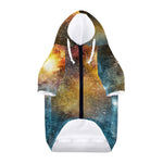 Blue Orange Stardust Galaxy Space Print Dog Zip Up Hoodie