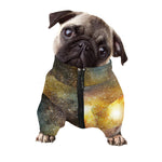 Blue Orange Stardust Galaxy Space Print Dog Zip Up Jacket