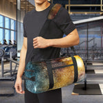 Blue Orange Stardust Galaxy Space Print Gym Bag