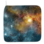 Blue Orange Stardust Galaxy Space Print Hand Towel