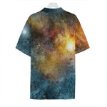 Blue Orange Stardust Galaxy Space Print Hawaiian Shirt