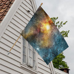 Blue Orange Stardust Galaxy Space Print House Flag
