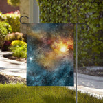 Blue Orange Stardust Galaxy Space Print House Flag