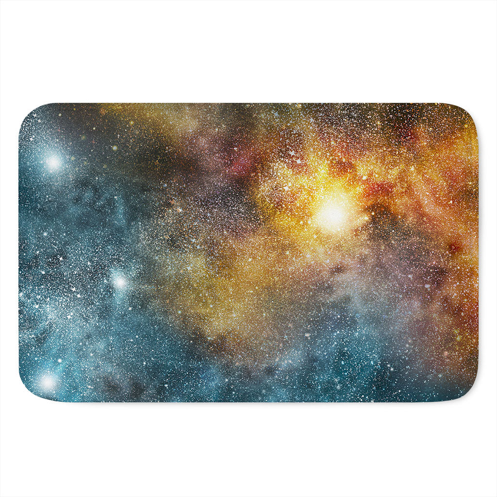 Blue Orange Stardust Galaxy Space Print Indoor Door Mat