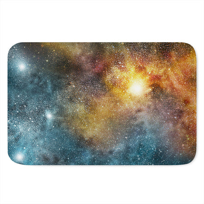 Blue Orange Stardust Galaxy Space Print Indoor Door Mat
