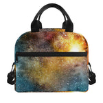 Blue Orange Stardust Galaxy Space Print Insulated Lunch Bag