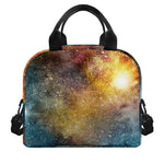 Blue Orange Stardust Galaxy Space Print Insulated Lunch Bag