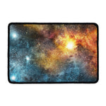 Blue Orange Stardust Galaxy Space Print Kitchen Mat