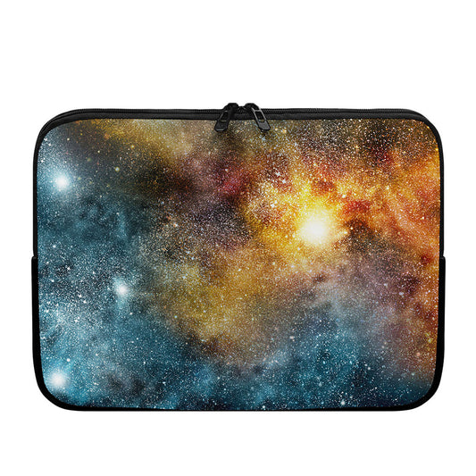 Blue Orange Stardust Galaxy Space Print Laptop Sleeve