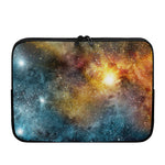 Blue Orange Stardust Galaxy Space Print Laptop Sleeve