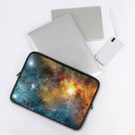 Blue Orange Stardust Galaxy Space Print Laptop Sleeve