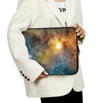 Blue Orange Stardust Galaxy Space Print Laptop Sleeve