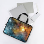 Blue Orange Stardust Galaxy Space Print Laptop Sleeve With Handle