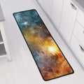 Blue Orange Stardust Galaxy Space Print Long Kitchen Mat
