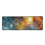 Blue Orange Stardust Galaxy Space Print Long Kitchen Mat
