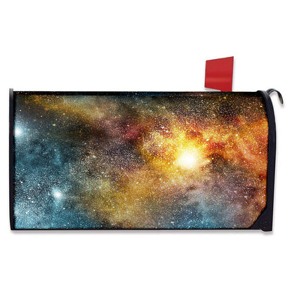 Blue Orange Stardust Galaxy Space Print Mailbox Cover