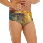 Blue Orange Stardust Galaxy Space Print Men's Briefs