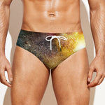 Blue Orange Stardust Galaxy Space Print Men's Swim Briefs