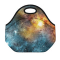 Blue Orange Stardust Galaxy Space Print Neoprene Lunch Bag