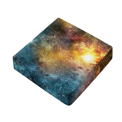 Blue Orange Stardust Galaxy Space Print Outdoor Seat Cushion Cover