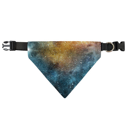 Blue Orange Stardust Galaxy Space Print Over The Collar Dog Bandana