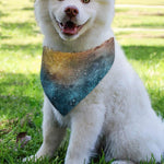 Blue Orange Stardust Galaxy Space Print Over The Collar Dog Bandana