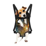 Blue Orange Stardust Galaxy Space Print Pet Carrier Backpack
