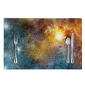 Blue Orange Stardust Galaxy Space Print Placemat