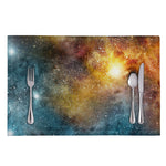 Blue Orange Stardust Galaxy Space Print Placemat
