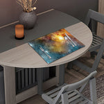 Blue Orange Stardust Galaxy Space Print Placemat