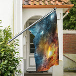 Blue Orange Stardust Galaxy Space Print Polyester Flag