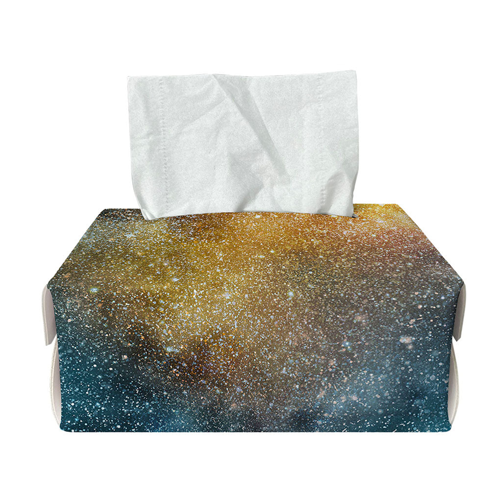 Blue Orange Stardust Galaxy Space Print Rectangle Tissue Box Cover