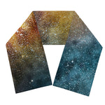 Blue Orange Stardust Galaxy Space Print Scarf