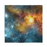 Blue Orange Stardust Galaxy Space Print Silk Bandana