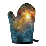 Blue Orange Stardust Galaxy Space Print Single Oven Mitt