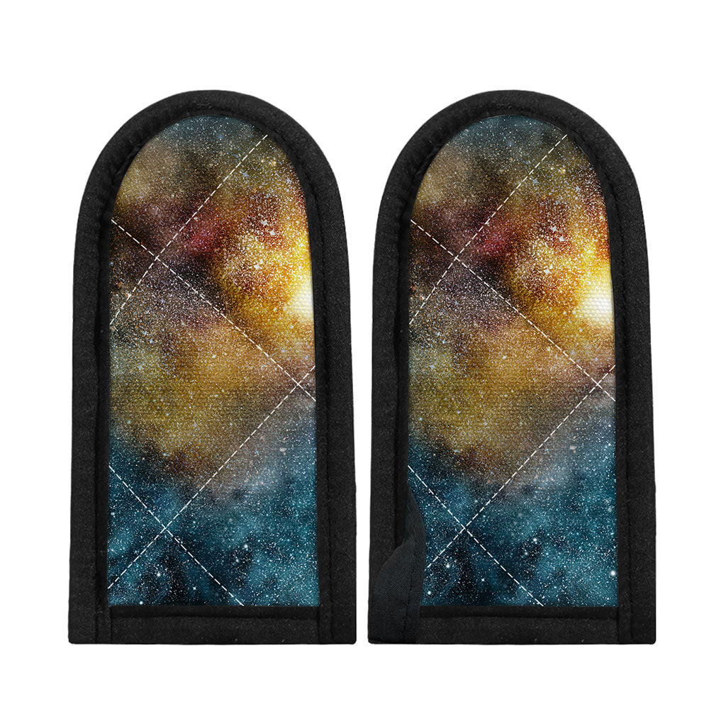 Blue Orange Stardust Galaxy Space Print Skillet Handle Cover