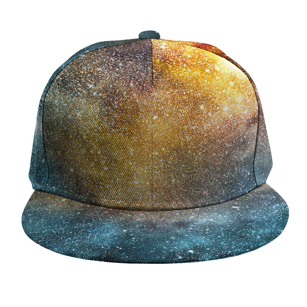 Blue Orange Stardust Galaxy Space Print Snapback Cap