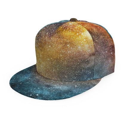 Blue Orange Stardust Galaxy Space Print Snapback Cap