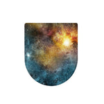 Blue Orange Stardust Galaxy Space Print Toilet Lid Cover
