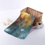 Blue Orange Stardust Galaxy Space Print Towel