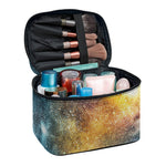 Blue Orange Stardust Galaxy Space Print Travel Makeup Bag