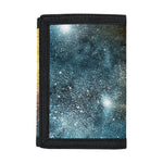 Blue Orange Stardust Galaxy Space Print Trifold Wallet
