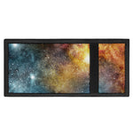 Blue Orange Stardust Galaxy Space Print Trifold Wallet